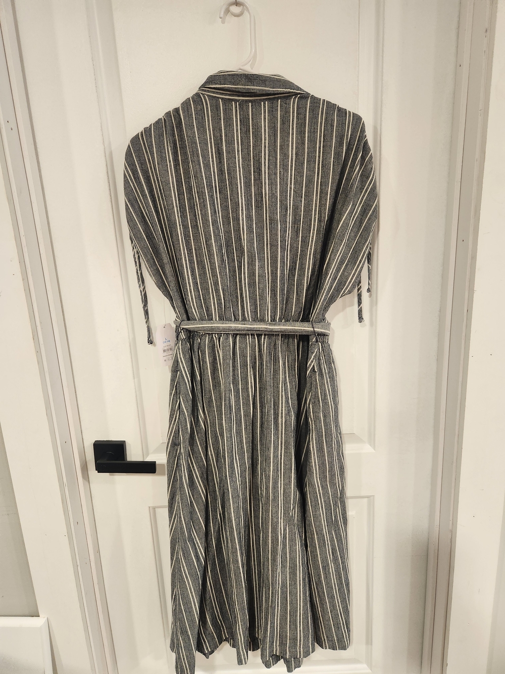 Time and Tru Gray and White Striped Midi Shirt Dress - Picture 3 of 4